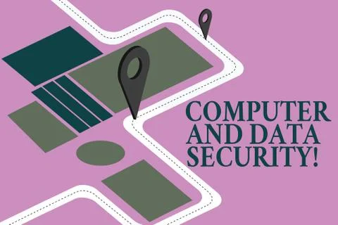 Conceptual hand writing showing Computer And Data Security. Business photo Stock Illustration