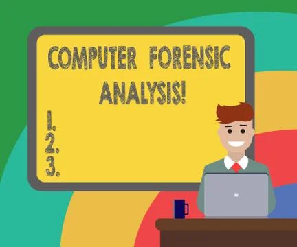 Conceptual hand writing showing Computer Forensic Analysis. Business photo 스톡 일러스트