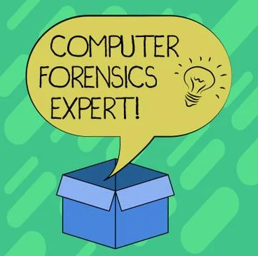 Conceptual hand writing showing Computer Forensics Expert. Business photo Illustrazione stock
