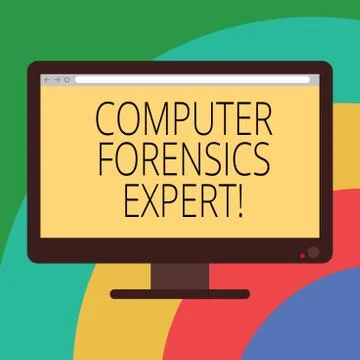 Conceptual hand writing showing Computer Forensics Expert. Business photo Illustrazione stock
