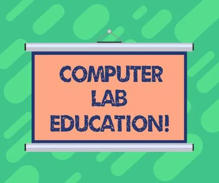 Conceptual hand writing showing Computer Lab Education. Business photo Stock Illustration