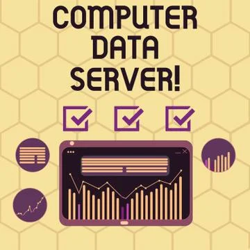 Conceptual hand writing showing Computer Data Server. Business photo text 스톡 일러스트