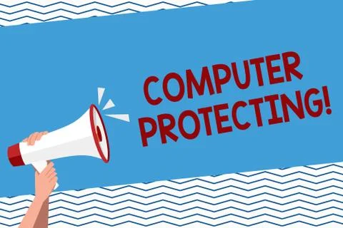 Conceptual hand writing showing Computer Protecting. Business photo text Illustrazione stock
