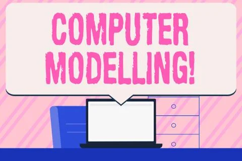 Conceptual hand writing showing Computer Modelling. Business photo text using a Illustrazione stock