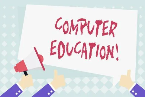 Conceptual hand writing showing Computer Education. Business photo showcasing Illustrazione stock