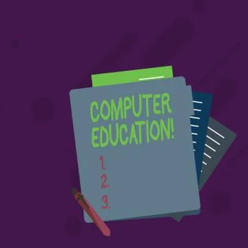 Conceptual hand writing showing Computer Education. Business photo showcasing Stock-Illustration