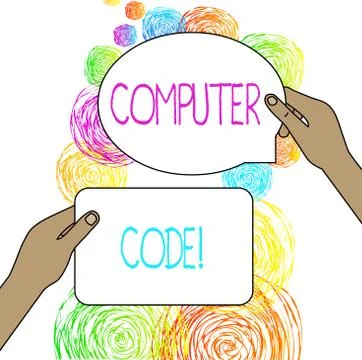 Conceptual hand writing showing Computer Code. Business photo showcasing Set of Stock Illustration