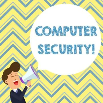 Conceptual hand writing showing Computer Security. Business photo text 스톡 일러스트