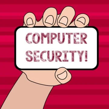 Conceptual hand writing showing Computer Security. Business photo text Illustrazione stock