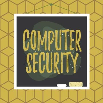 Conceptual hand writing showing Computer Security. Business photo text Illustrazione stock