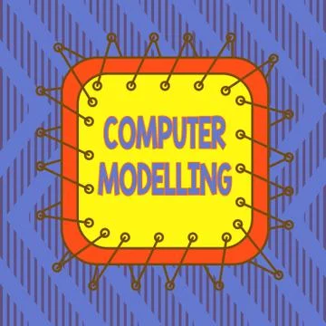 Conceptual hand writing showing Computer Modelling. Business photo text using a Illustrazione stock