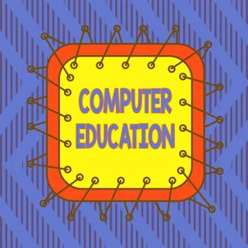 Conceptual hand writing showing Computer Education. Business photo text gaining Stock Illustration