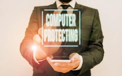 Conceptual hand writing showing Computer Protecting. Business photo text Stock-Fotos