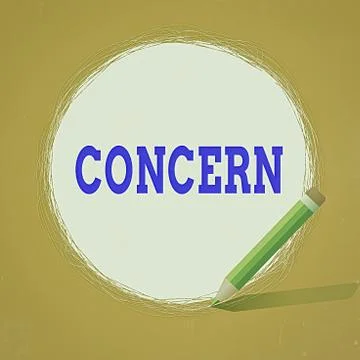 Conceptual hand writing showing Concern. Business photo showcasing to be Stock Illustration