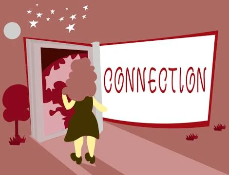 Conceptual hand writing showing Connection. Business photo showcasing Relation Stock Illustration