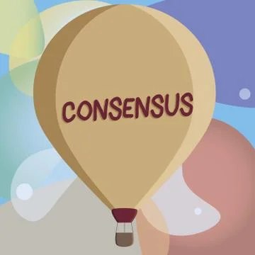 Conceptual hand writing showing Consensus. Business photo text general agreement Ilustración de archivo