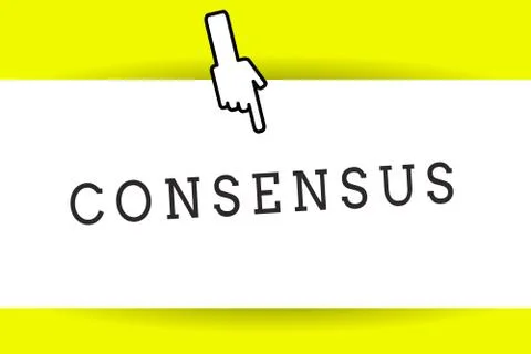 Conceptual hand writing showing Consensus. Business photo showcasing general Stock Illustration
