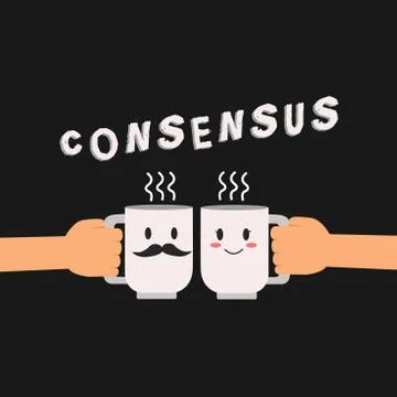 Conceptual hand writing showing Consensus. Business photo showcasing general Stock Illustration