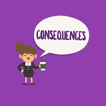 Conceptual hand writing showing Consequences. Business photo text Effect result イラスト素材