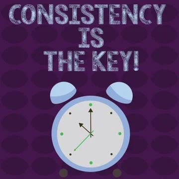 Conceptual hand writing showing Consistency Is The Key. Business photo text by Stock Illustration
