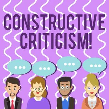 Conceptual hand writing showing Constructive Criticism. Business photo text p Stock Illustration