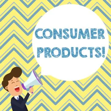 Conceptual hand writing showing Consumer Products. Business photo text goods Stock Illustration