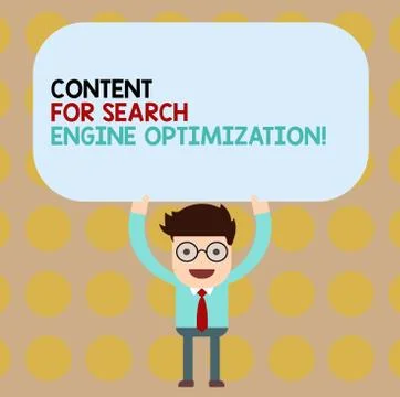 Conceptual hand writing showing Content For Search Engine Optimization. Business Illustrazione stock