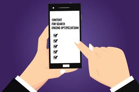 Conceptual hand writing showing Content For Search Engine Optimization. Business Illustrazione stock