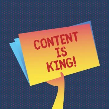 Conceptual hand writing showing Content Is King. Business photo showcasing Stock Illustration