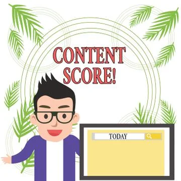 Conceptual hand writing showing Content Score. Business photo showcasing Stock Illustration