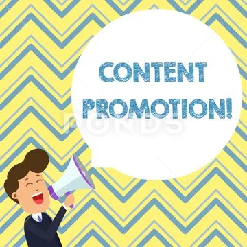 Conceptual hand writing showing Content Promotion. Business photo text about Stock Illustration