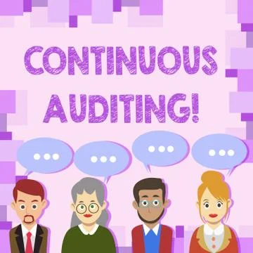 Conceptual hand writing showing Continuous Auditing. Business photo showcasing Stock Illustration