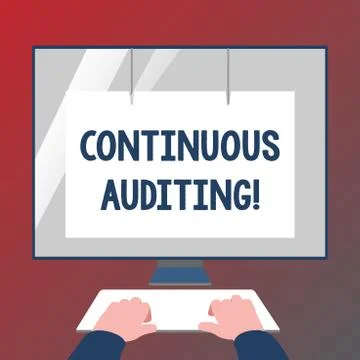 Conceptual hand writing showing Continuous Auditing. Business photo showcasing Stock Illustration