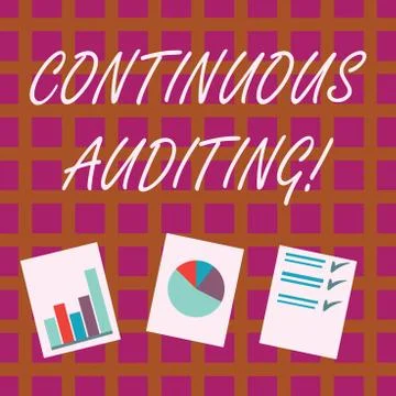 Conceptual hand writing showing Continuous Auditing. Business photo showcasing Stock Illustration