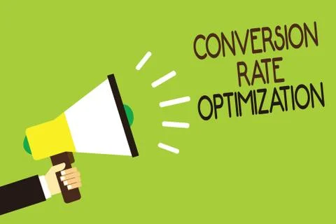 Conceptual hand writing showing Conversion Rate Optimization. Business photo  Stock Illustration