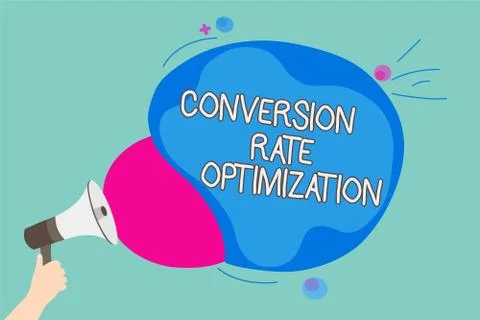 Conceptual hand writing showing Conversion Rate Optimization. Business photo  Stock Illustration