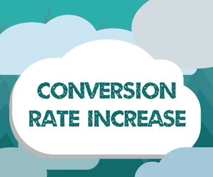 Conceptual hand writing showing Conversion Rate Increase. Business photo 스톡 일러스트