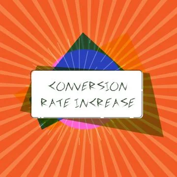 Conceptual hand writing showing Conversion Rate Increase. Business photo Stock Illustration