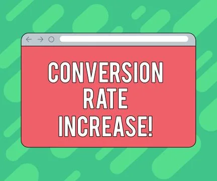 Conceptual hand writing showing Conversion Rate Increase. Business photo Stockillustratie