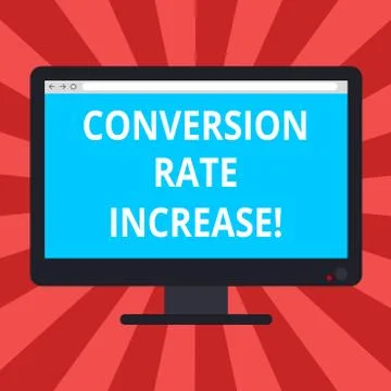 Conceptual hand writing showing Conversion Rate Increase. Business photo text Illustrazione stock
