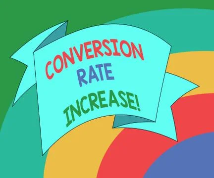 Conceptual hand writing showing Conversion Rate Increase. Business photo Stock Illustration