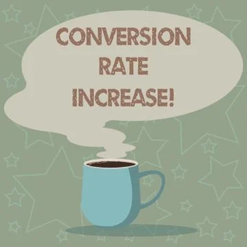Conceptual hand writing showing Conversion Rate Increase. Business photo 스톡 일러스트