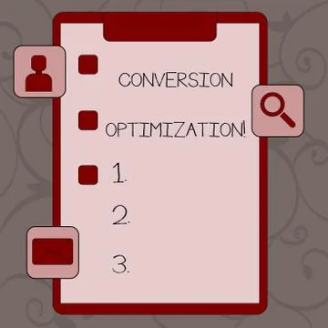 Conceptual hand writing showing Conversion Optimization. Business photo text  Stock Illustration