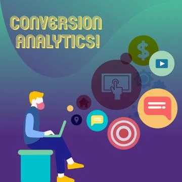 Conceptual hand writing showing Conversion Analytics. Business photo text action 스톡 일러스트