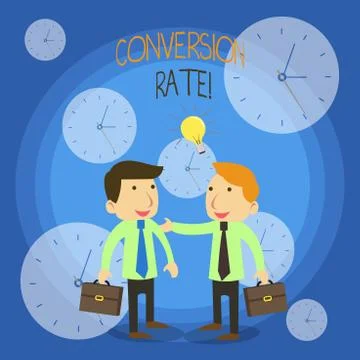 Conceptual hand writing showing Conversion Rate. Business photo text number of Stock Illustration