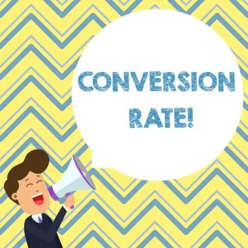 Conceptual hand writing showing Conversion Rate. Business photo text number o Stock Illustration