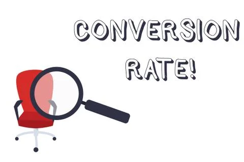 Conceptual hand writing showing Conversion Rate. Business photo text number of Stockillustratie
