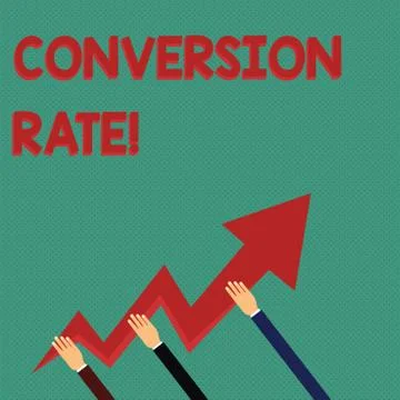 Conceptual hand writing showing Conversion Rate. Business photo text number of Illustrazione stock