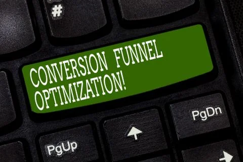 Conceptual hand writing showing Conversion Funnel Optimization. Business photo Foto stock