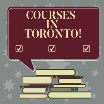 Conceptual hand writing showing Courses In Toronto. Business photo showcasing Stock Illustration